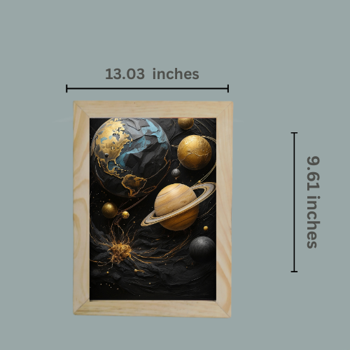 Golden Cosmos - Framed AI Celestial Art Print