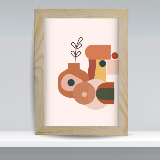 Minimalist Terracotta Abstract Shapes Framed Art