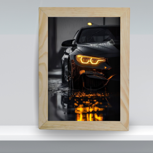 Night Drive - Framed Modern Car Art Print