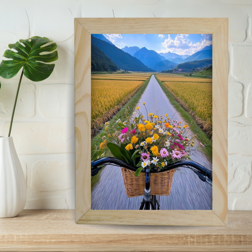 Country Road Bicycle Basket Framed Art