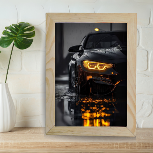 Night Drive - Framed Modern Car Art Print