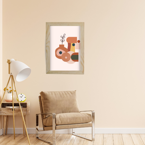 Minimalist Terracotta Abstract Shapes Framed Art