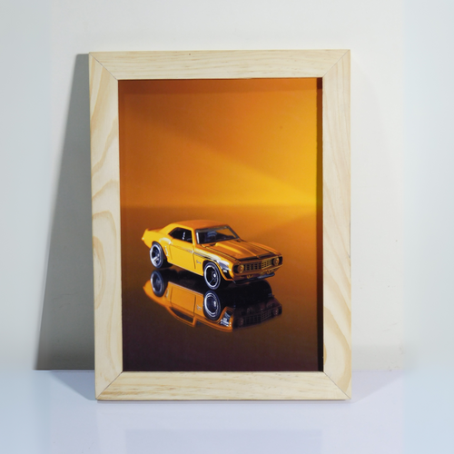 American Muscle Dream - Framed Classic Yellow Car Print