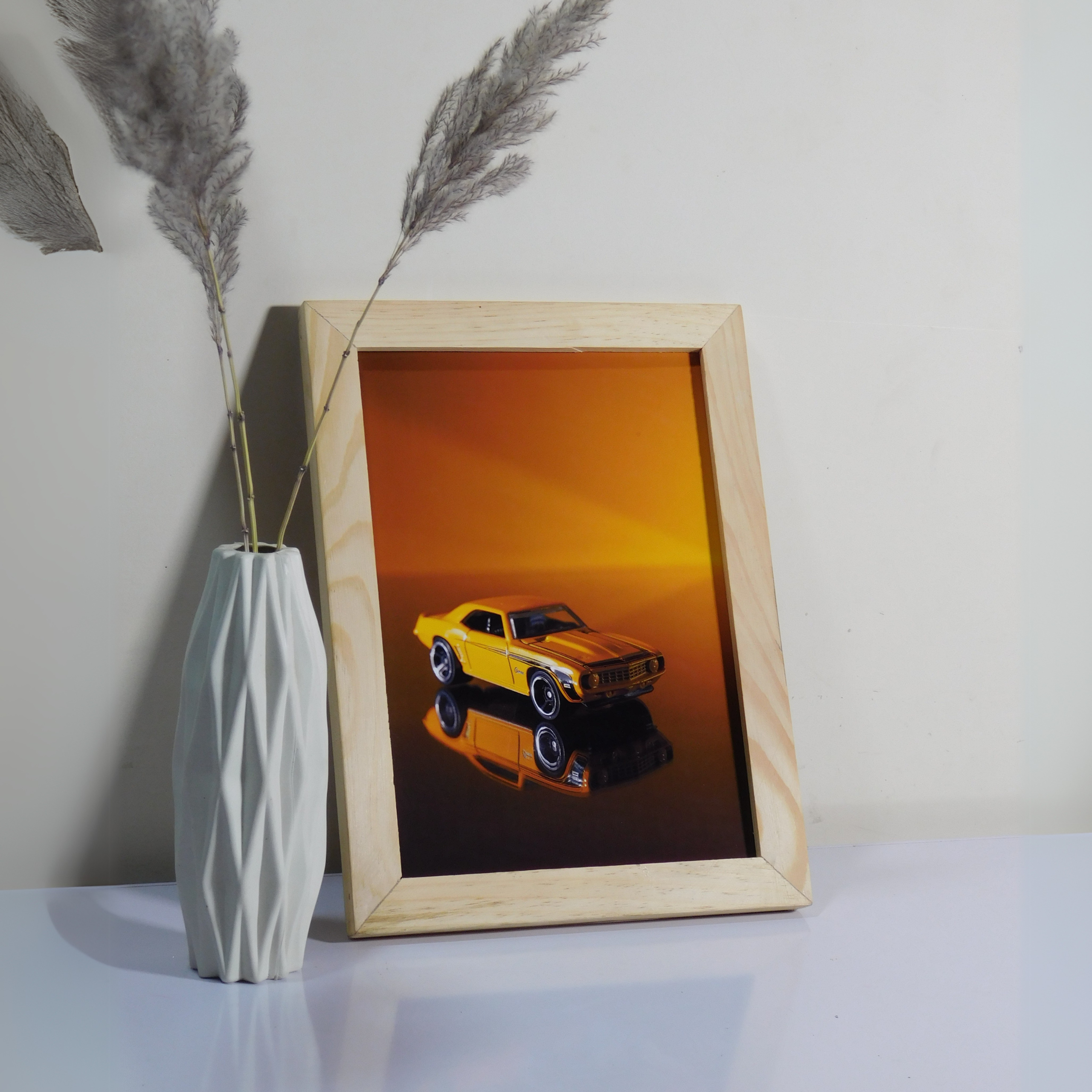 American Muscle Dream - Framed Classic Yellow Car Print