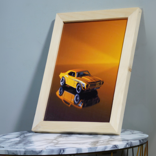 American Muscle Dream - Framed Classic Yellow Car Print