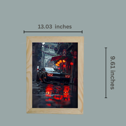 Neon City Street Muscle Car Framed Art