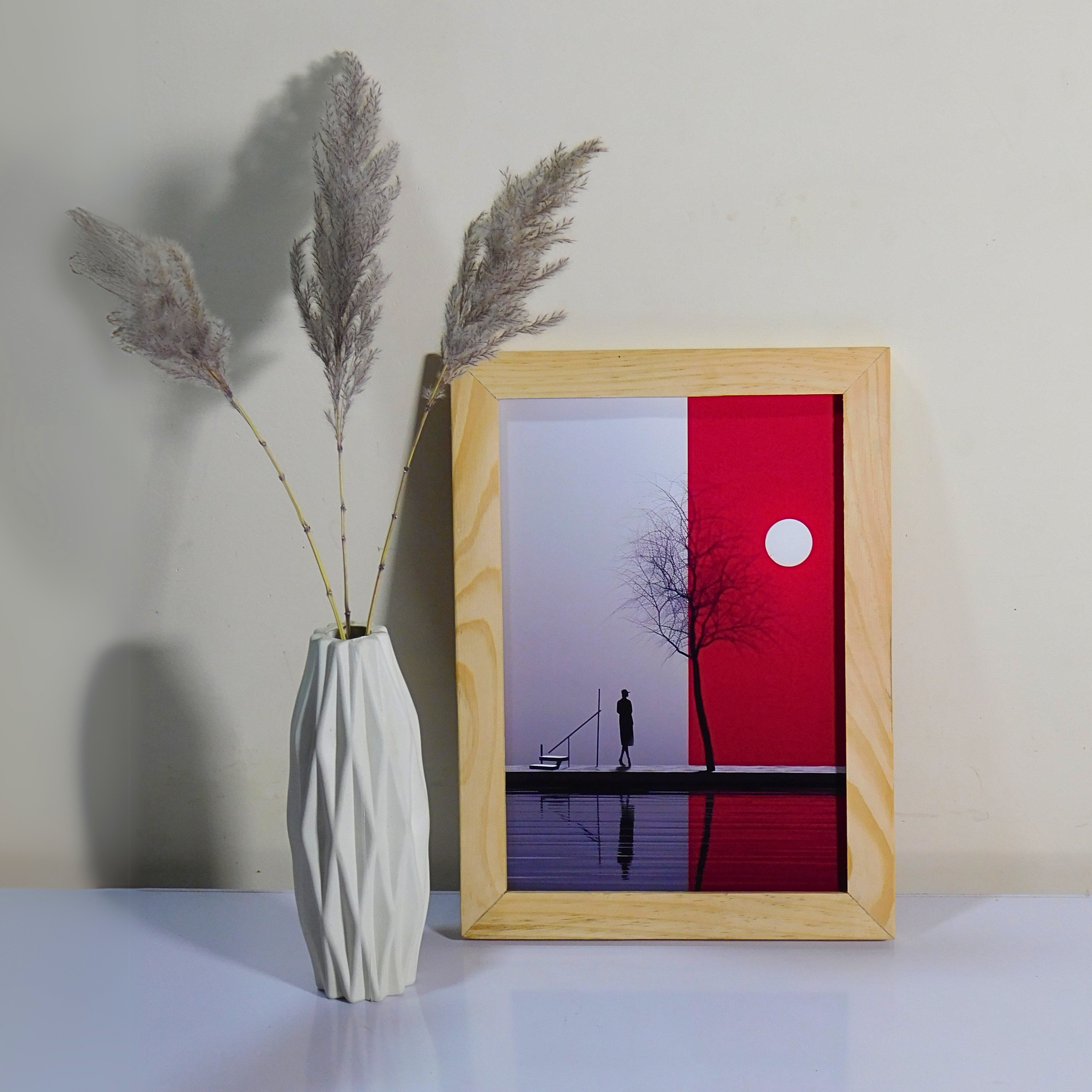 Red Sun Serenity - Abstract Landscape Wall Art
