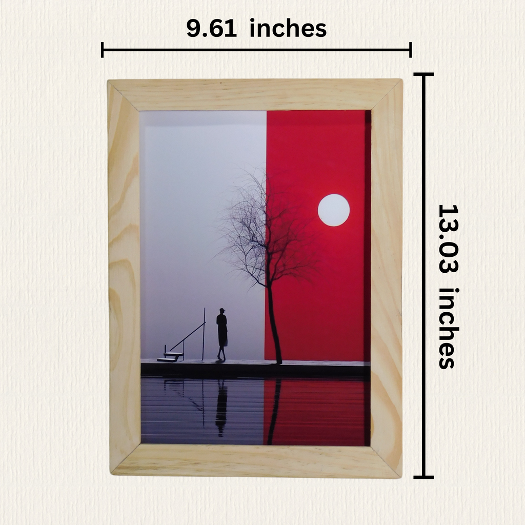 Red Sun Serenity - Abstract Landscape Wall Art