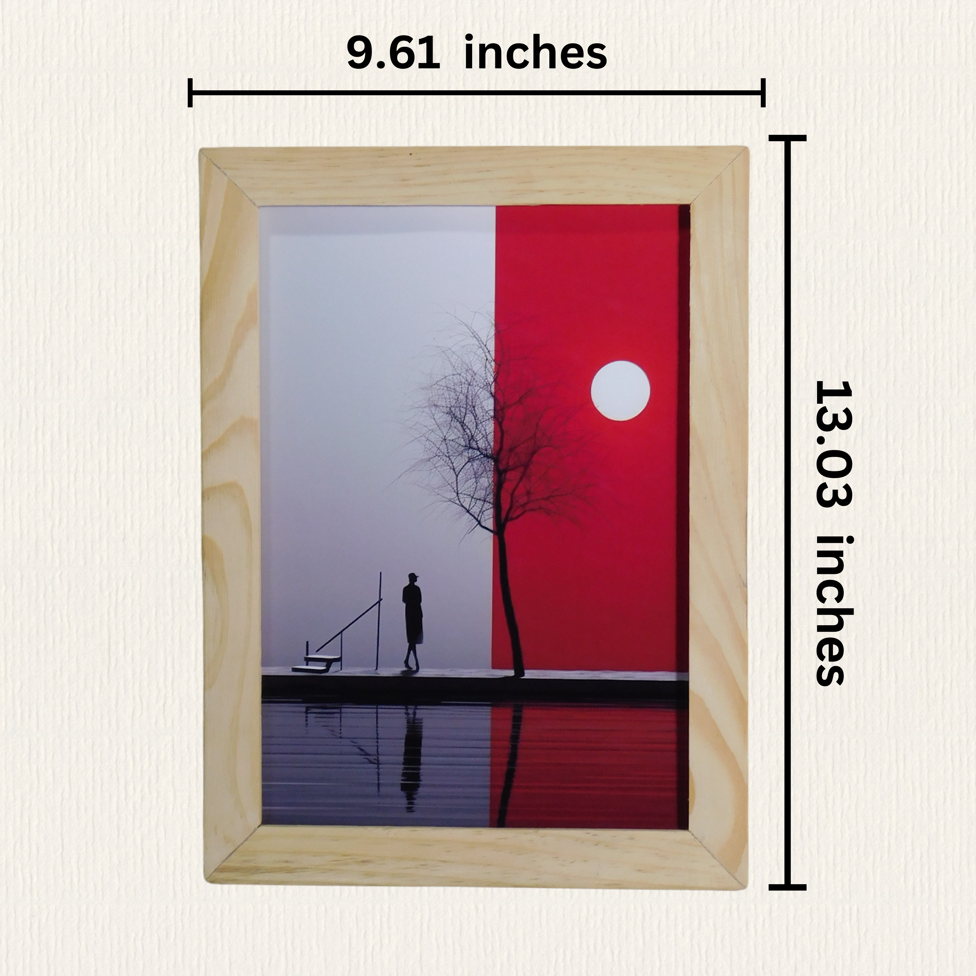 Red Sun Serenity - Abstract Landscape Wall Art