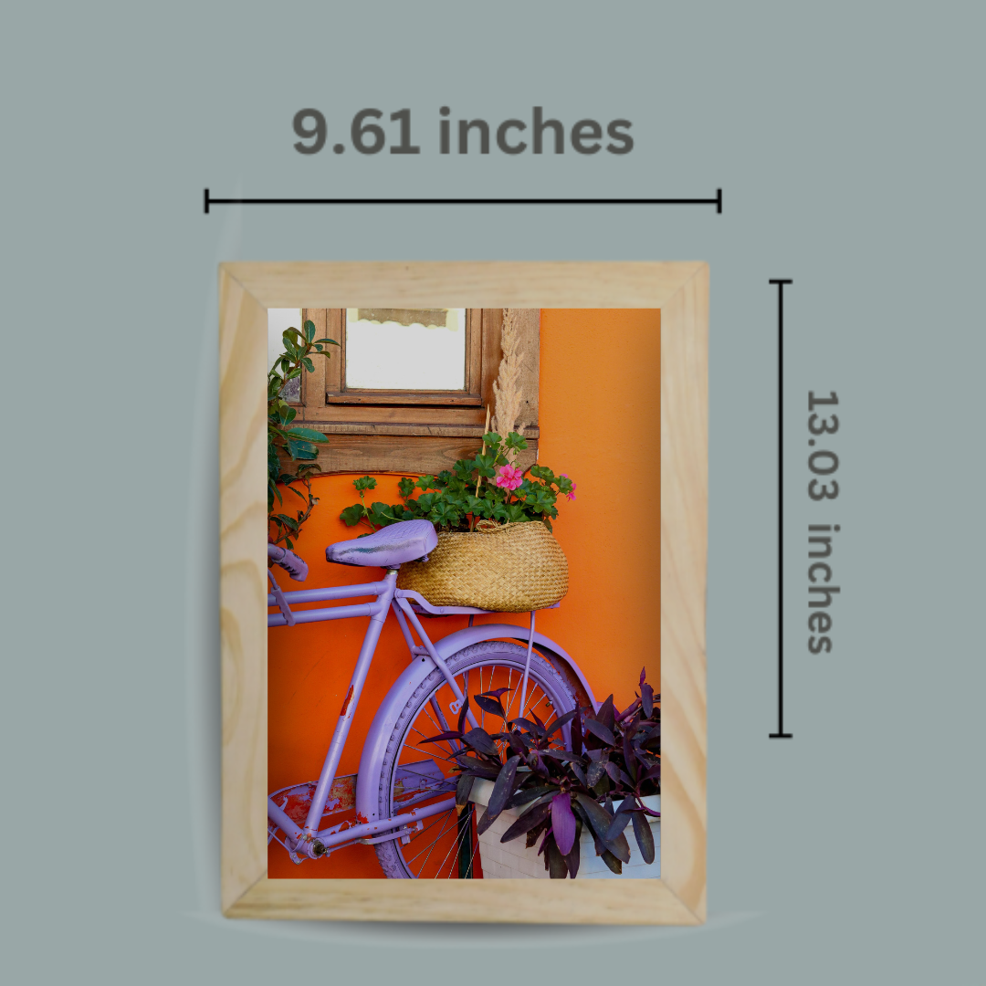 Rustic Lavender Bicycle Framed Art
