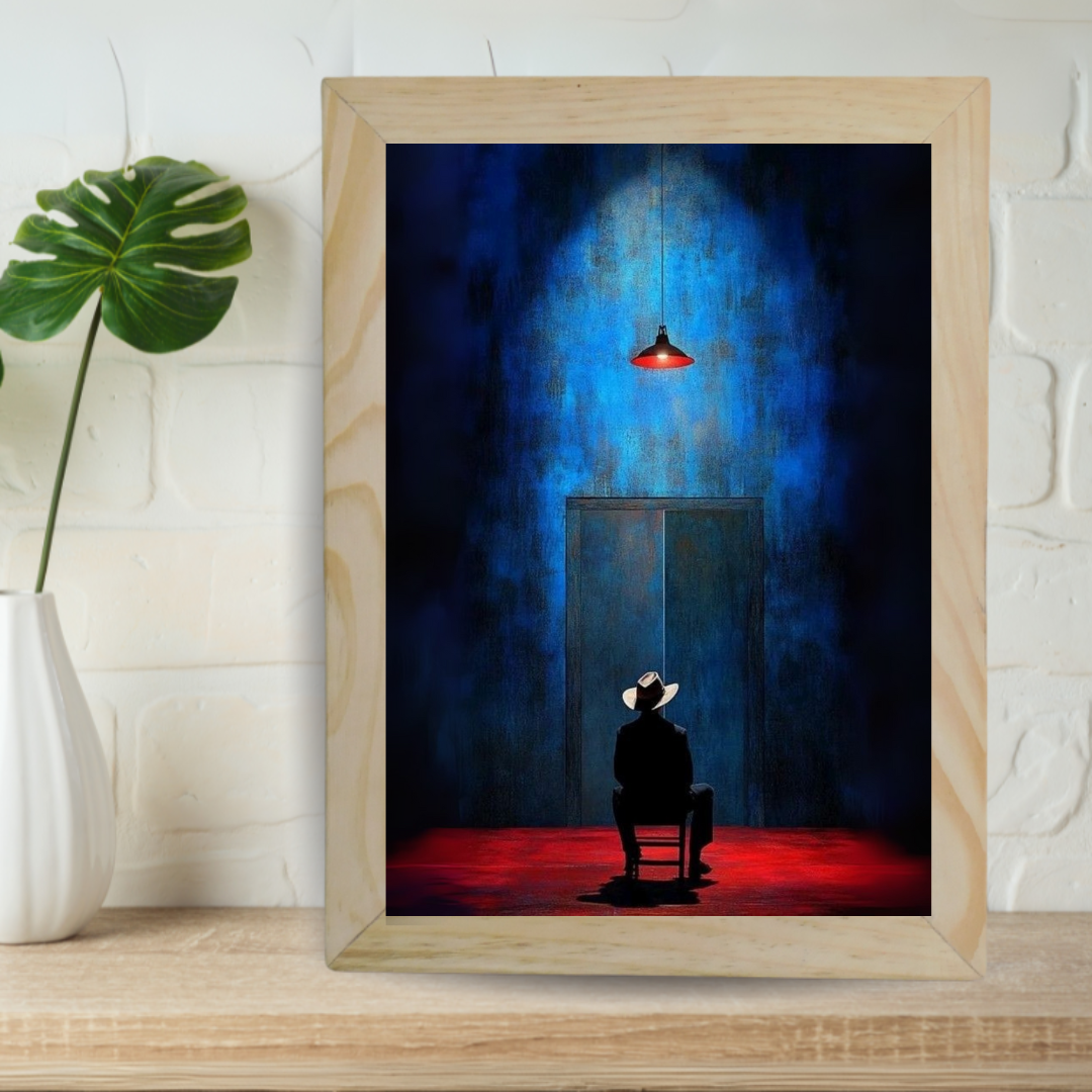 Solitary Man in Spotlight Framed Art